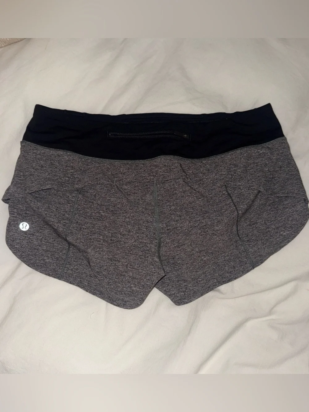 lululemon athletica Black Waistband Heather Gray Running Shorts